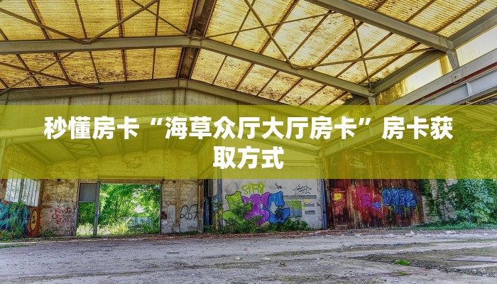 秒懂房卡“海草众厅大厅房卡”房卡获取方式