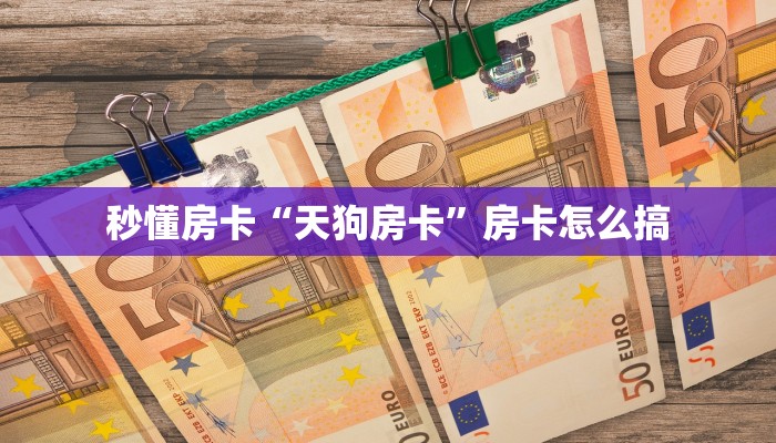 秒懂房卡“天狗房卡”房卡怎么搞